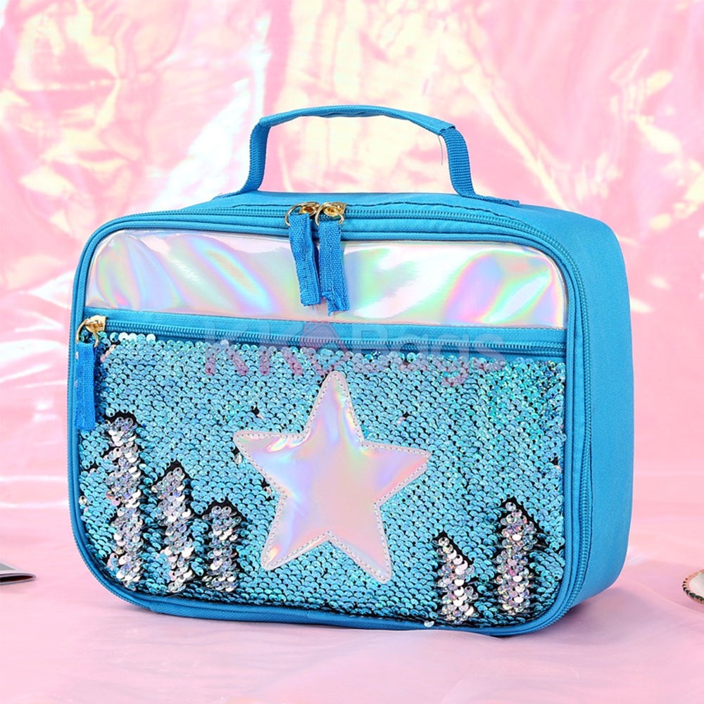 Kids Sequins Lunch Box Cute Blingbling Waterproof Lunch Box Tote Bag ...